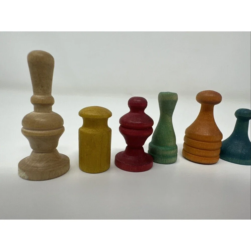 Vintage Wooden Monopoly Game Pieces Lot Of 8 Replacement Parts Pieces